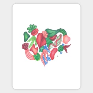 Pink & Green Abstract Sticker